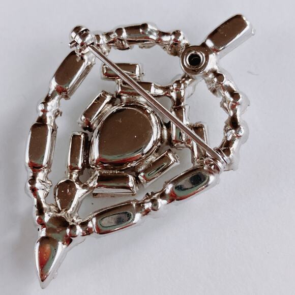 VTG Mid Century Brooch Clear Rhinestone Cocktail Baguette Glass Sparkly - Picture 9 of 10